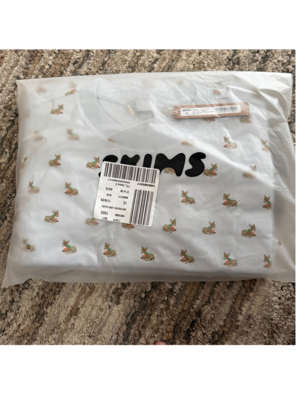 SKIMS Boyfriend Long-Sleeve Zen Blue Baby Deer Pajama Set XL SKU691